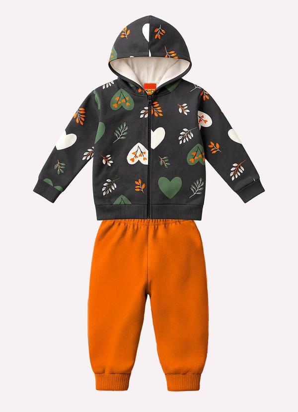 Conjunto Infantil Menina Corações Cinza