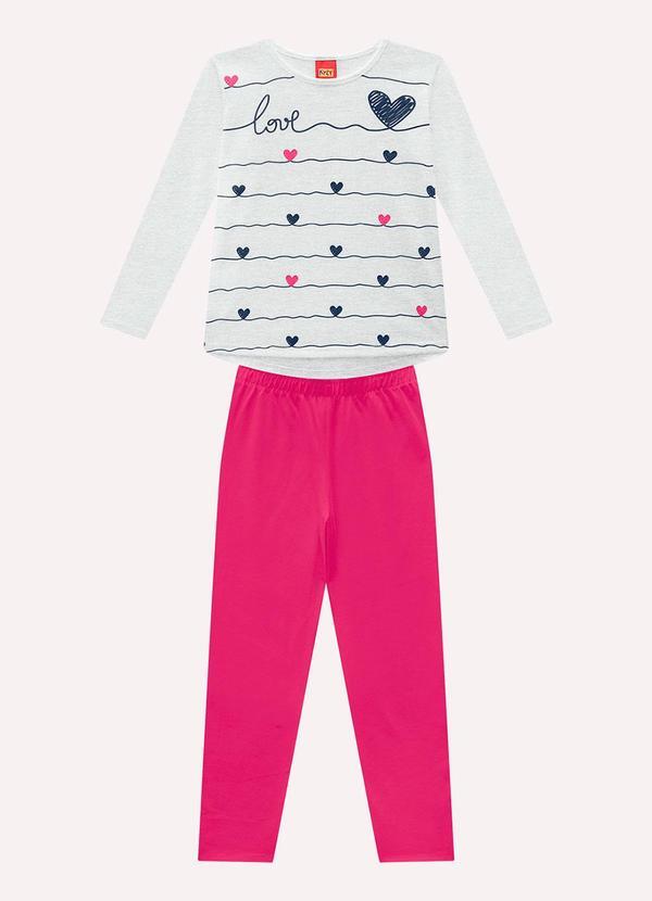 Conjunto Infantil Menina Corações Cinza