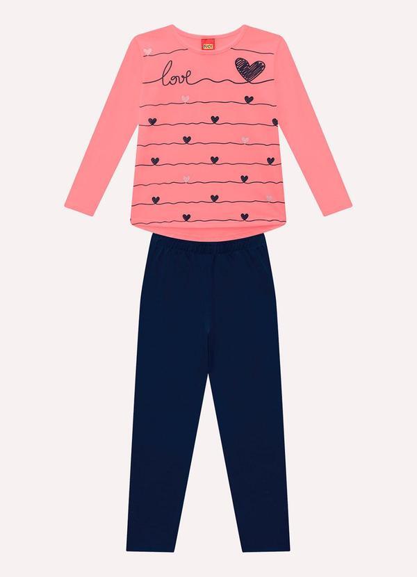 Conjunto Infantil Menina Corações Rosa