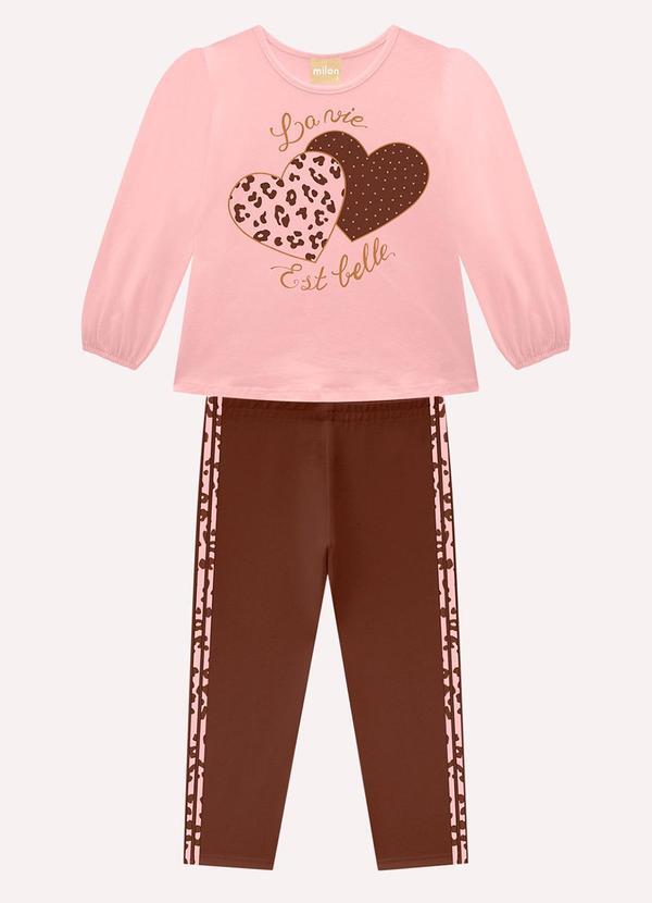Conjunto Infantil Menina Corações Rosa