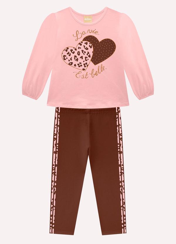 Conjunto Infantil Menina Corações Rosa