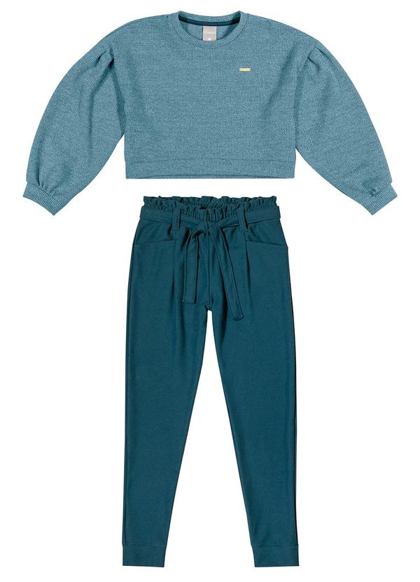 Conjunto Infantil Menina Cropped Azul