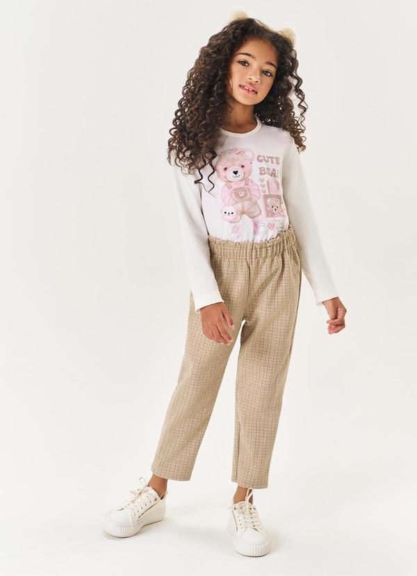 Conjunto Infantil Menina Cute Bear Bege