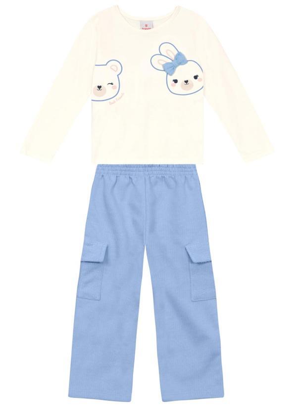 Conjunto Infantil Menina de Animais Natural