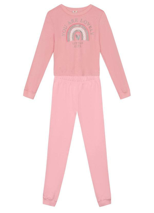 Conjunto Infantil Menina de Arco-ÍrisRosa