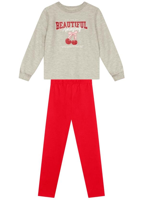 Conjunto Infantil Menina de Cerejinha Cinza