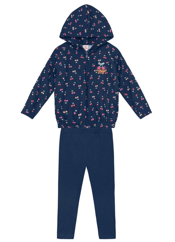 Conjunto Infantil Menina de Cerejinhas Azul