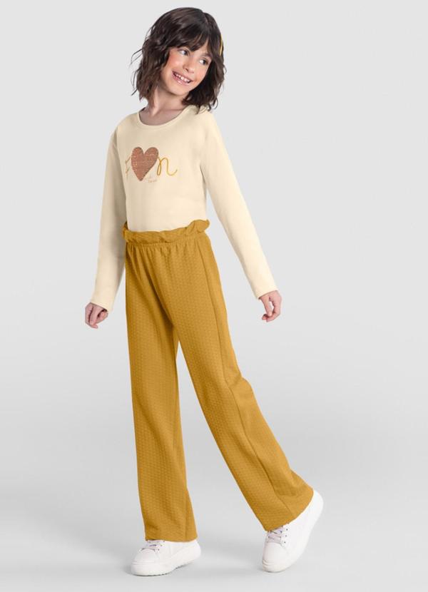Conjunto Infantil Menina de Coração Bege