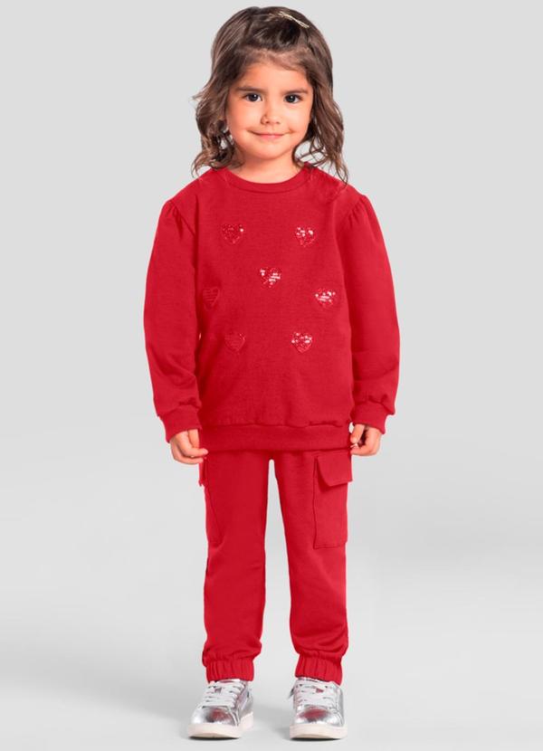 Conjunto Infantil Menina de Corações Bordô