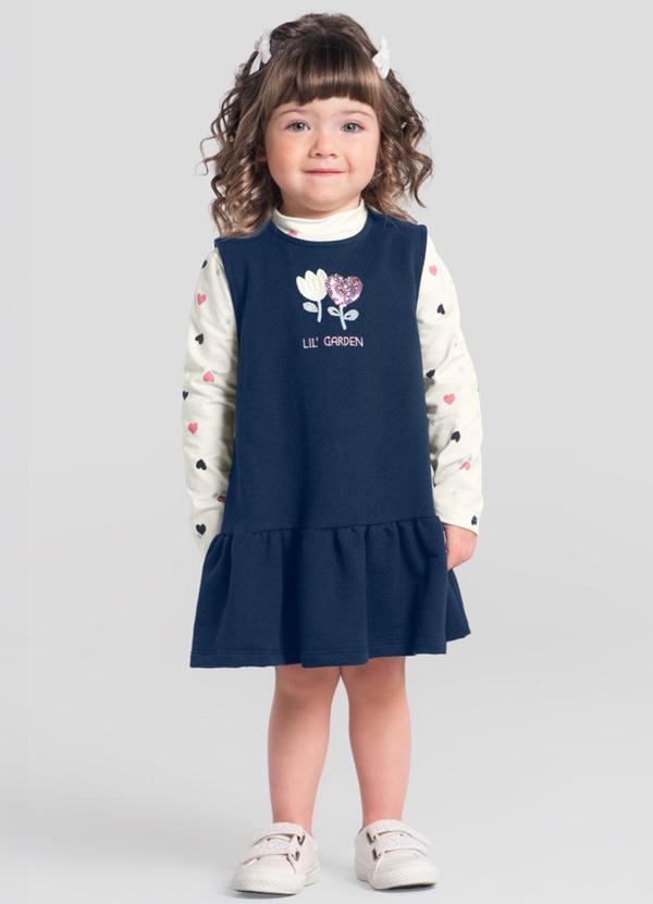 Conjunto Infantil Menina de Corações Natural