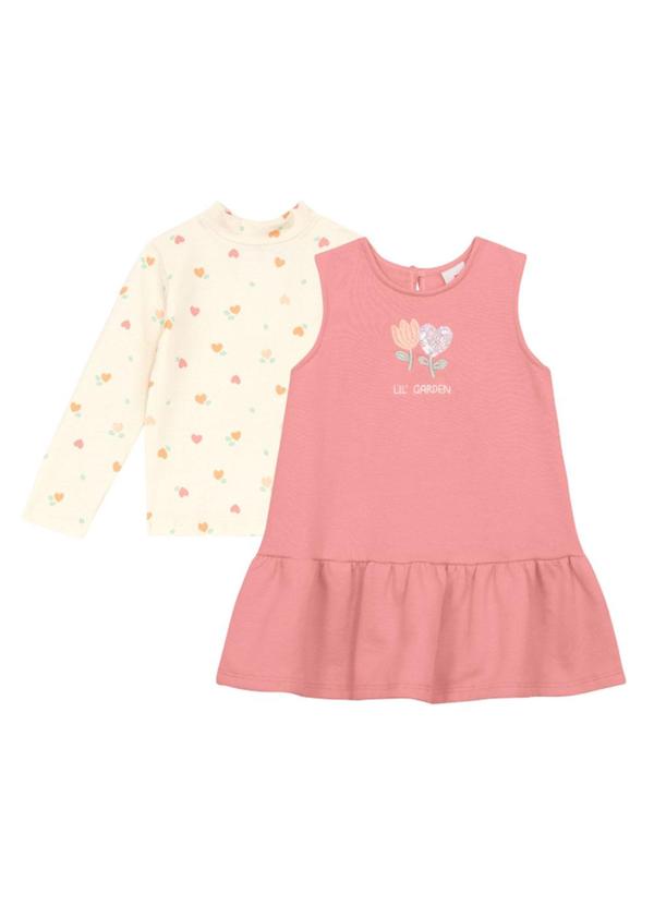 Conjunto Infantil Menina de Corações Natural