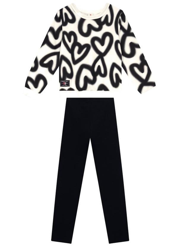 Conjunto Infantil Menina de Corações Natural