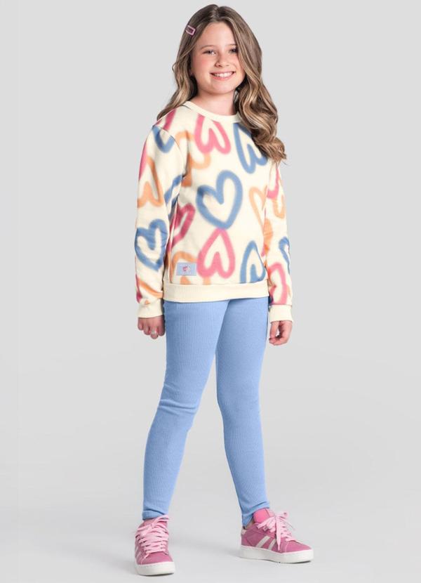 Conjunto Infantil Menina de Corações Natural