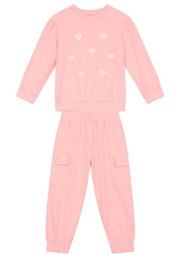 Conjunto Infantil Menina de Corações Rosa