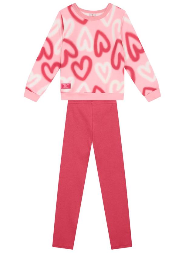 Conjunto Infantil Menina de Corações Rosa