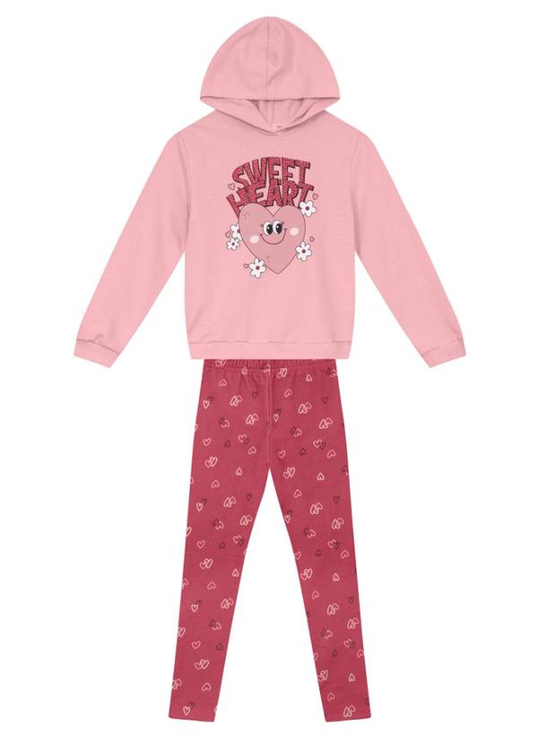 Conjunto Infantil Menina de Corações Rosa