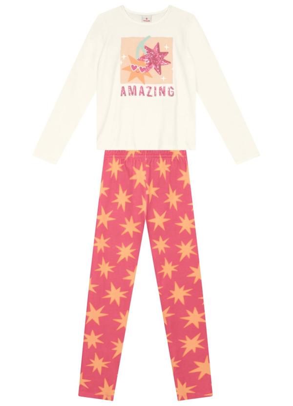 Conjunto Infantil Menina de Estrelas Natural