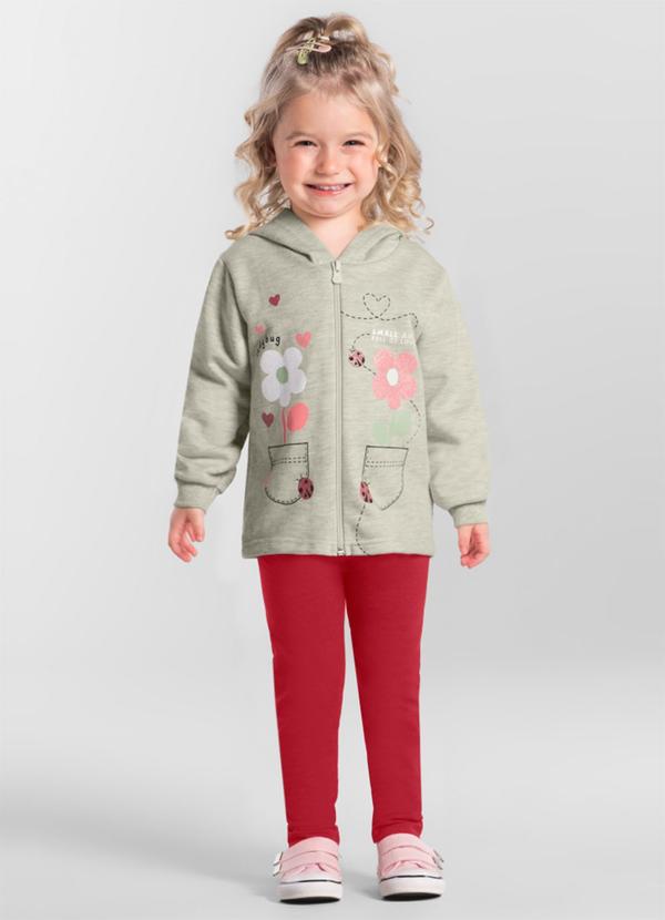 Conjunto Infantil Menina de Flores Cinza