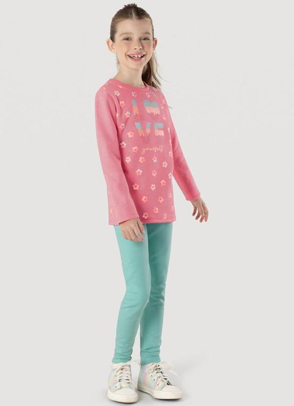 Vista 2 Conjunto Infantil Menina de Flores Rosa Brandili Brandili