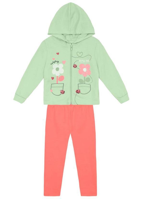 Conjunto Infantil Menina de Flores Verde