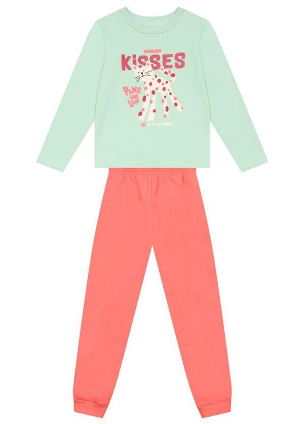 Conjunto Infantil Menina de Gatinho Azul