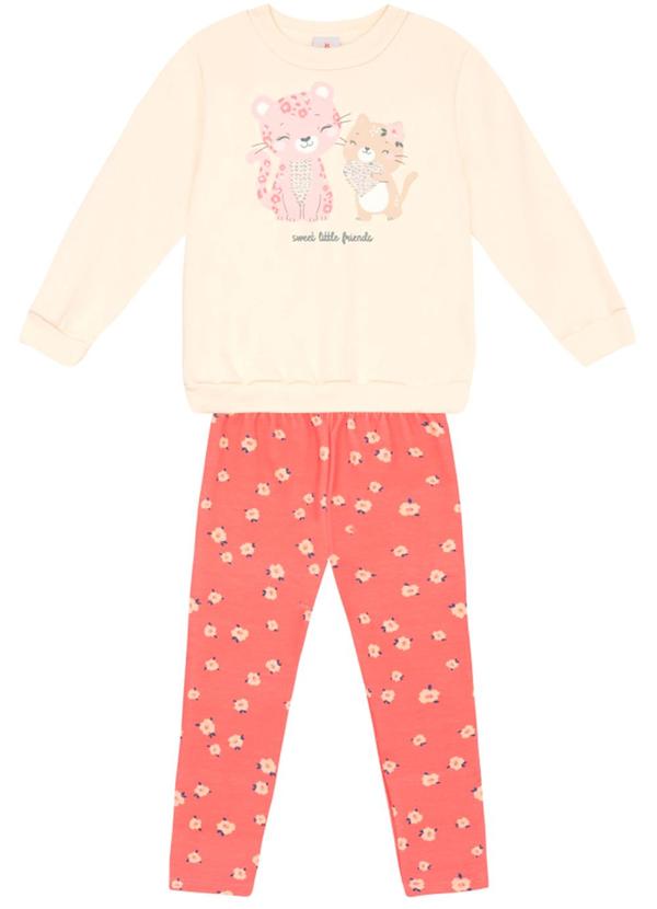 Conjunto Infantil Menina de Gatinho Natural