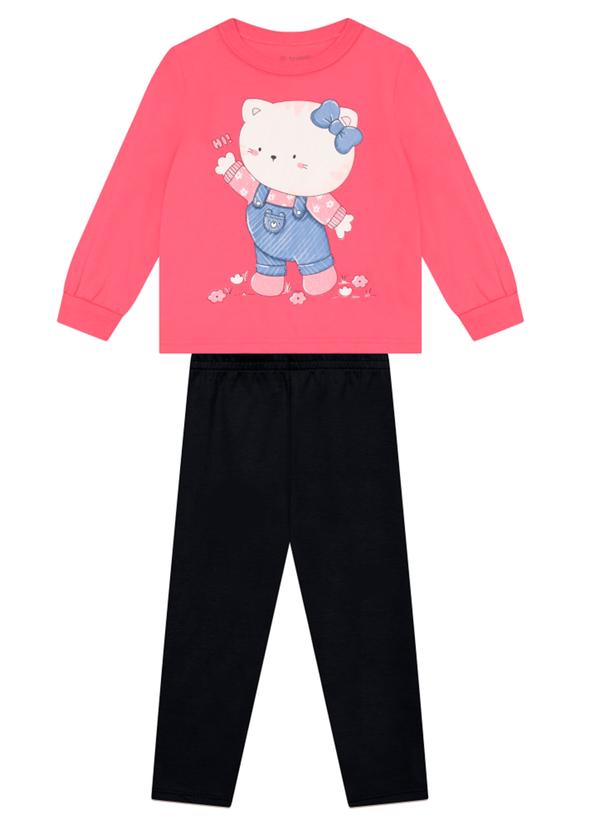 Conjunto Infantil Menina de Gatinho Rosa
