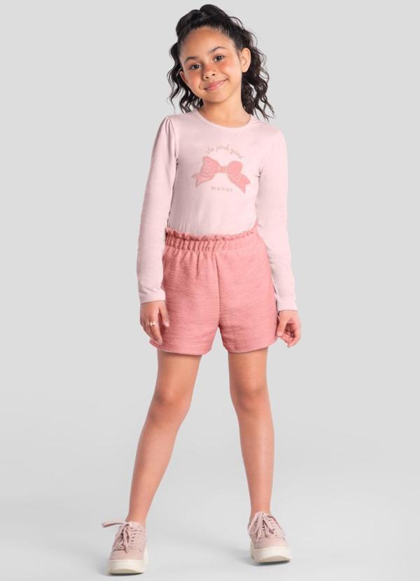 Conjunto Infantil Menina de Laço Rosa