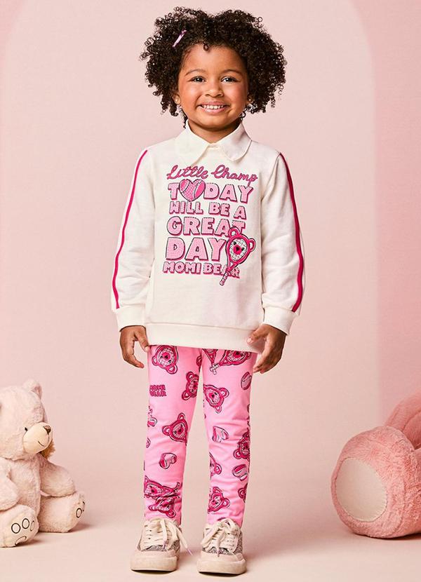 Conjunto Infantil Menina de Moletom com Strass