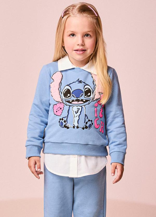 Conjunto Infantil Menina de Moletom do Stitch