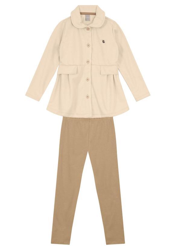 Vista 2 Conjunto Infantil Menina Elegante Bege Brandili Mundi Brandili Mundi