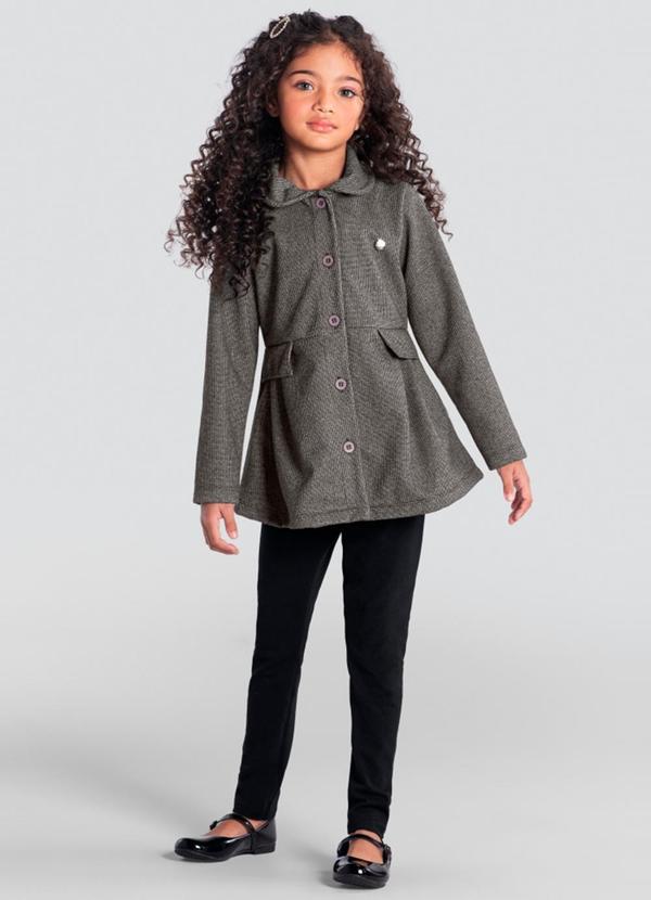 Vista 2 Conjunto Infantil Menina Elegante Cinza Brandili Mundi Brandili Mundi