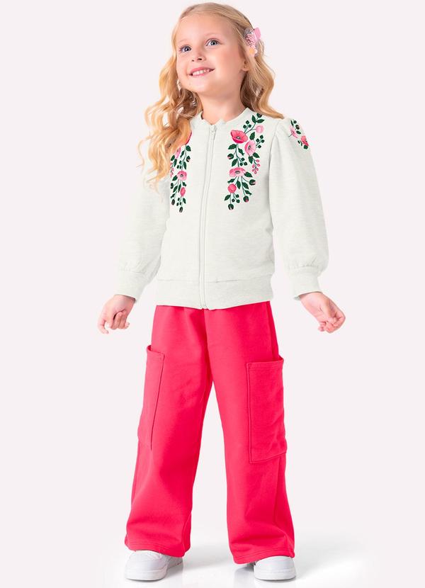 Vista 2 Conjunto Infantil Menina em Algodão Off White Nanai Nanai