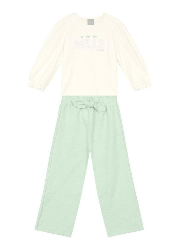 Conjunto Infantil Menina em Moletom Natural
