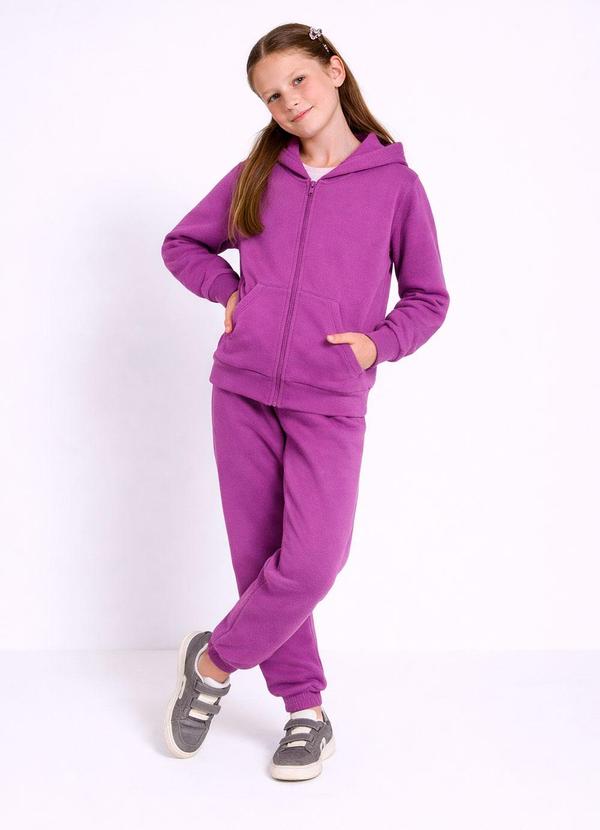 Conjunto Infantil Menina em Moletom Roxo