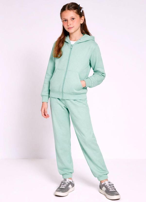 Conjunto Infantil Menina em Moletom Verde Cidra