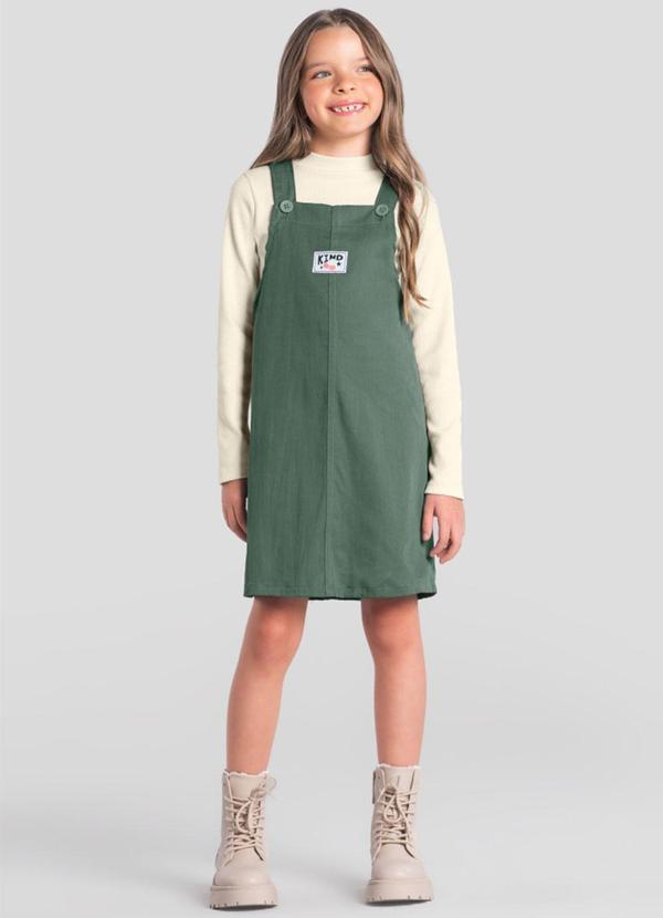 Conjunto Infantil Menina em Sarja Natural