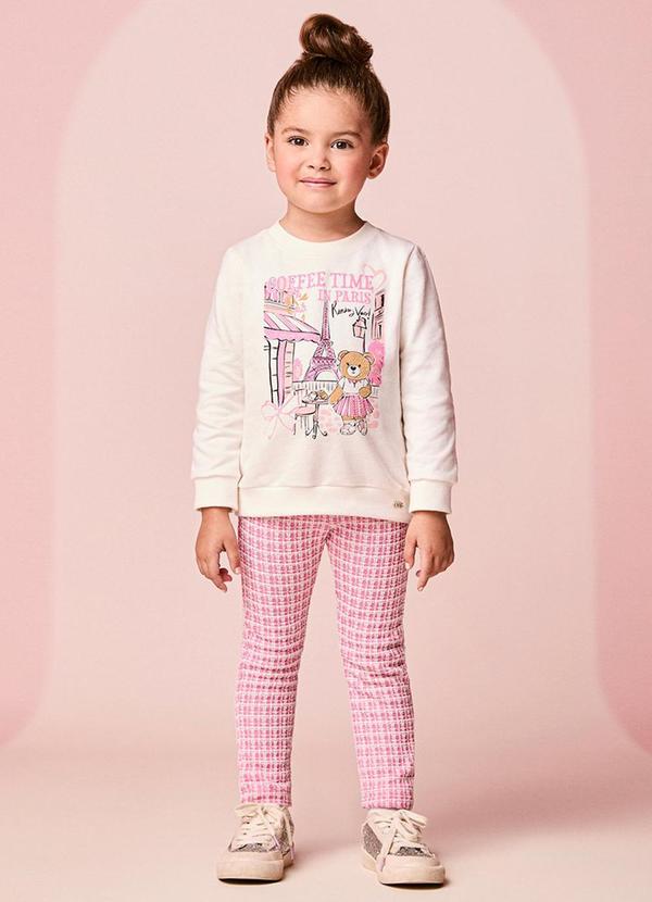 Conjunto Infantil Menina em Tweed Rosa de Ursinha