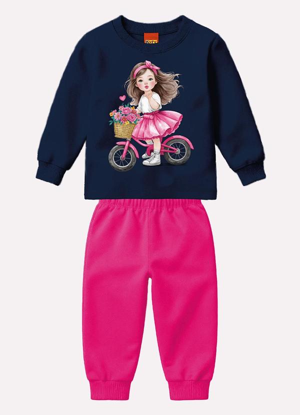 Conjunto Infantil Menina Estampa Azul