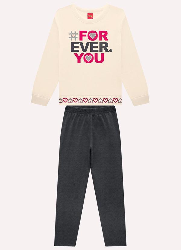 Conjunto Infantil Menina Estampa Bege