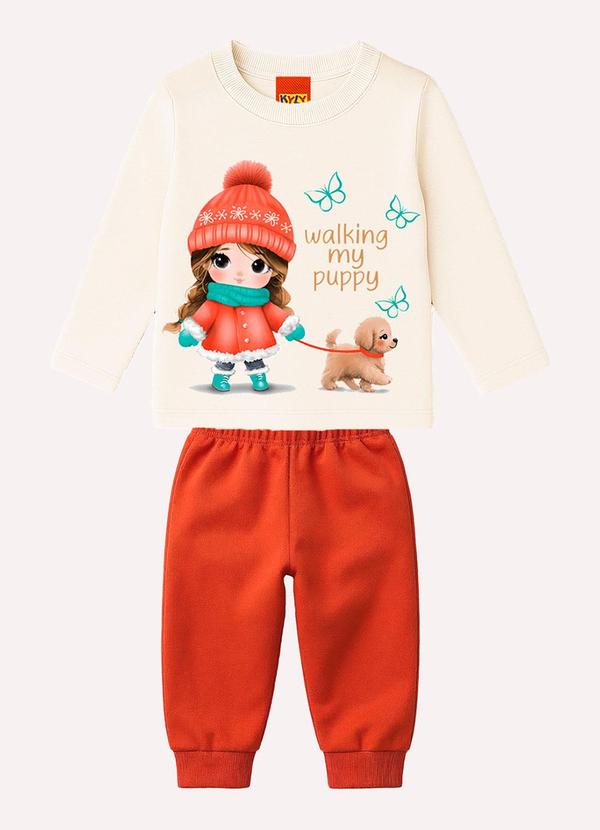 Conjunto Infantil Menina Estampa Branco