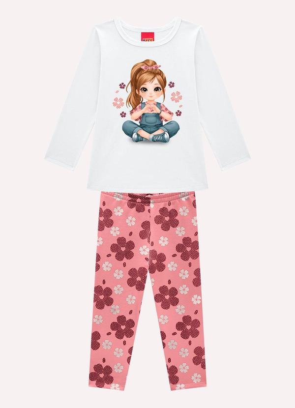Conjunto Infantil Menina Estampa Branco