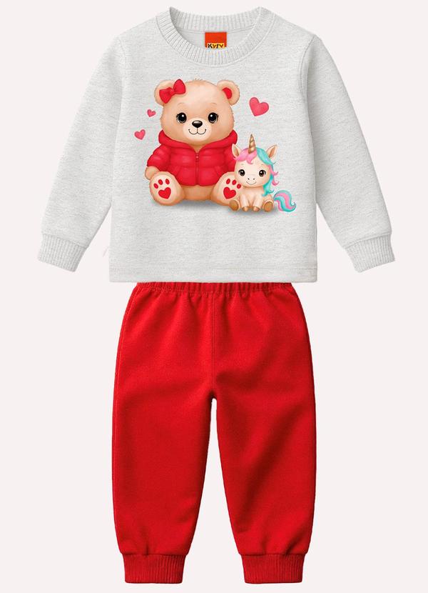 Conjunto Infantil Menina Estampa Cinza