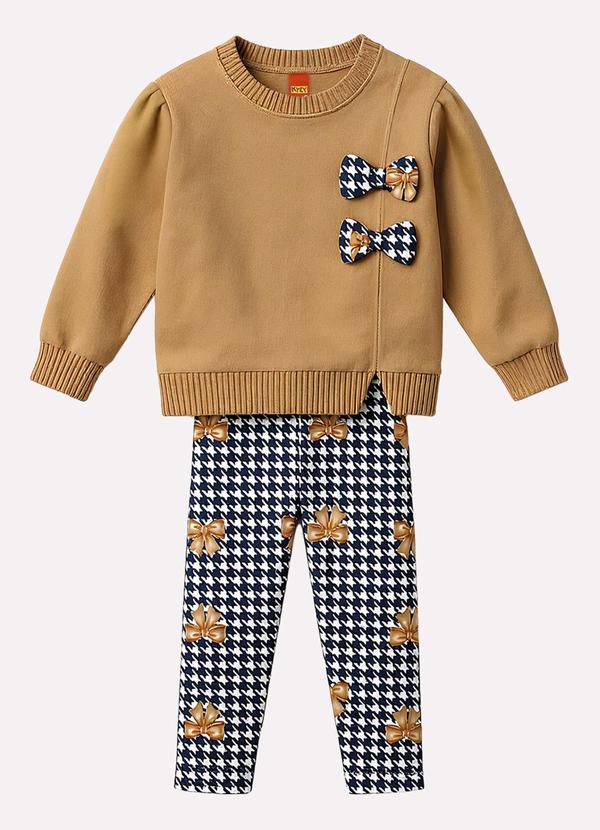 Conjunto Infantil Menina Estampa Marrom