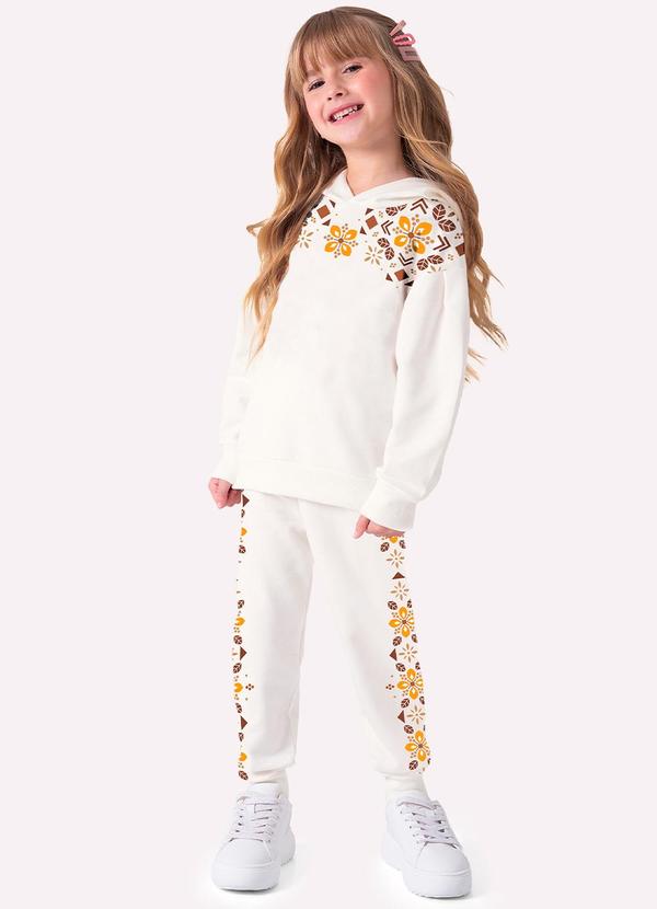 Conjunto Infantil Menina Estampa Off White