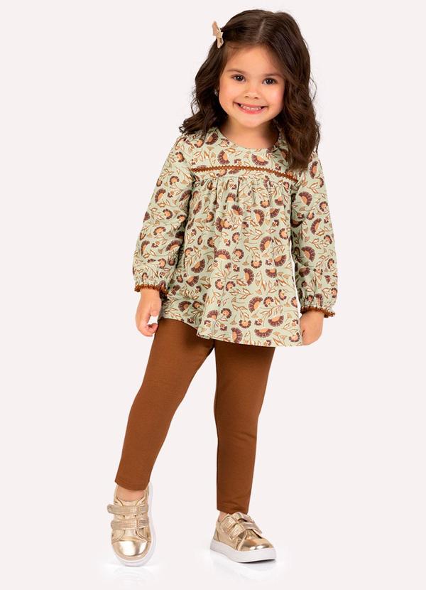 Conjunto Infantil Menina Estampa Verde