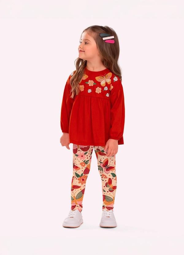Conjunto Infantil Menina Estampa Vermelho