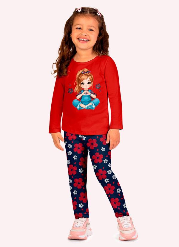 Conjunto Infantil Menina Estampa Vermelho