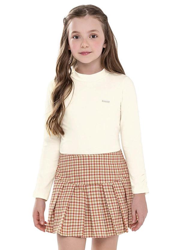 Conjunto Infantil Menina Flanela Bege