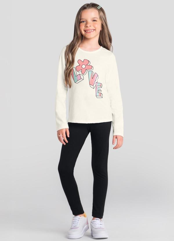 Vista 2 Conjunto Infantil Menina Floral Natural Brandili Brandili